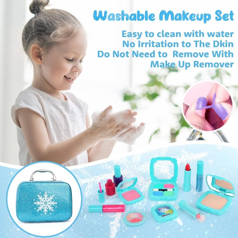 ❄NEW FROZEN  Makeup Case With Makeup/Jewelry For Girls +Gifts - Picture 7 of 8